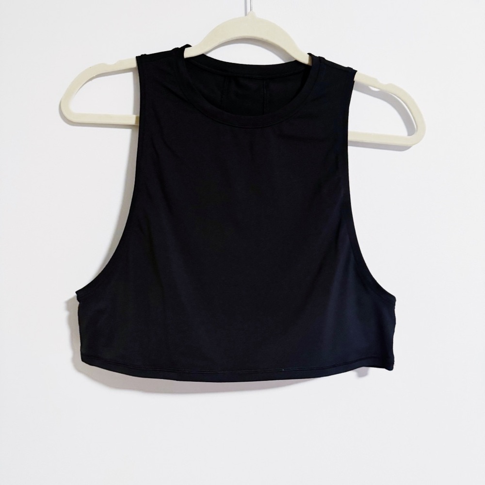 Lululemon - Black Mesh Crop Tank Top